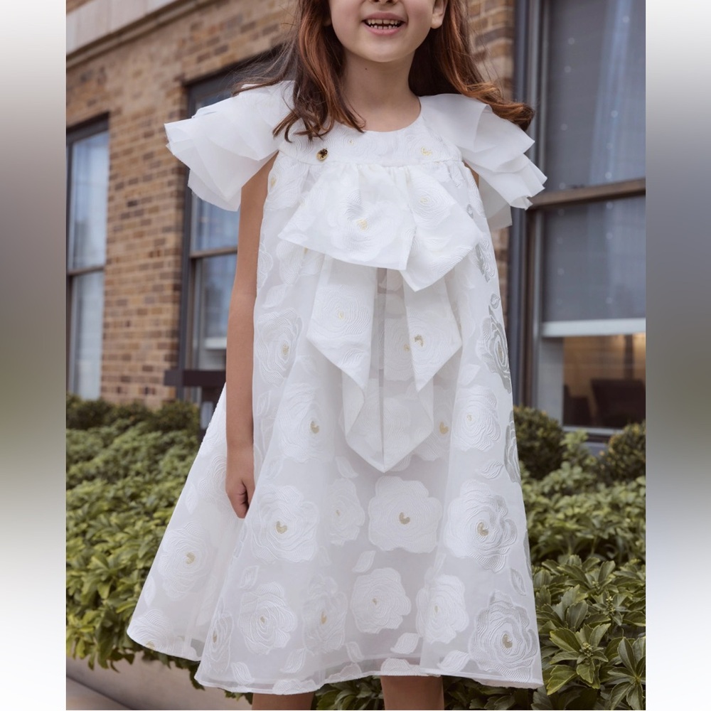 BCBGMaxAzria White Floral Kids Dress